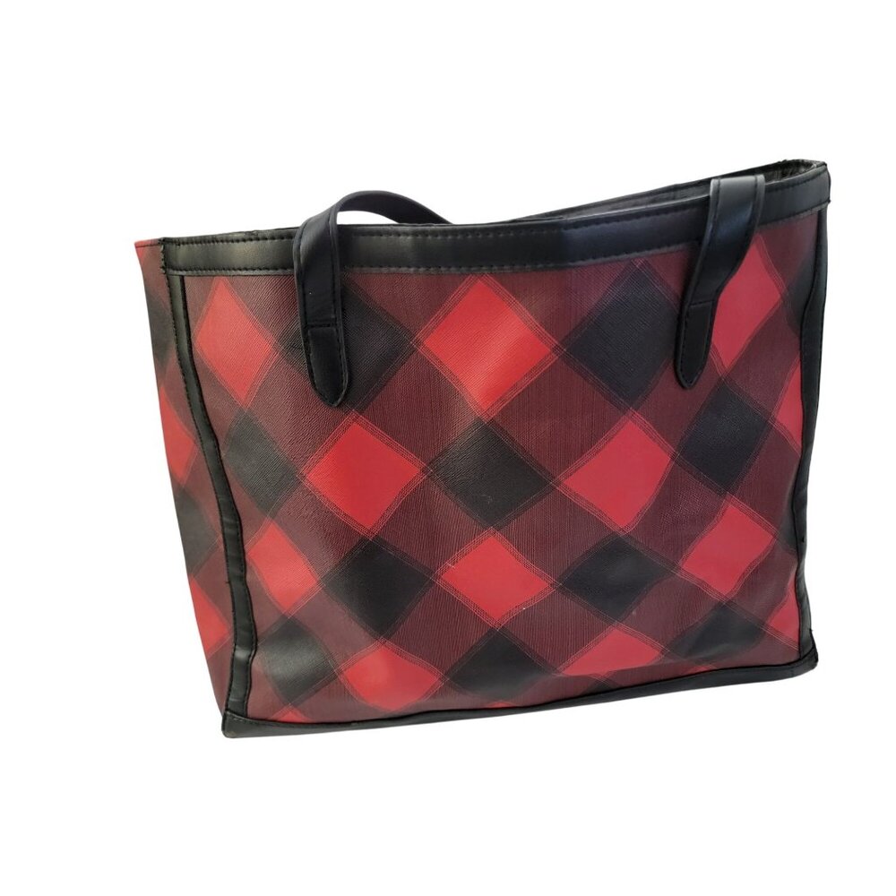 Victorias Secret Red & Black Plaid Tote Bag - Picture 4 of 15